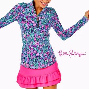 Lilly Pulitzer Luxletic Justine Half Zip UPF 50+ Pullover Low Tide Navy Jewel